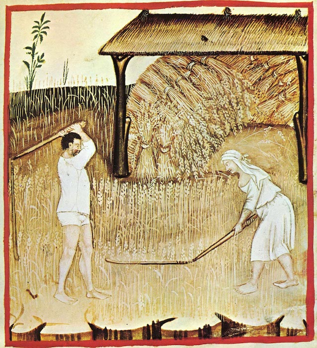 Painting of threshing